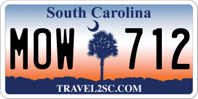 SC license plate MOW712