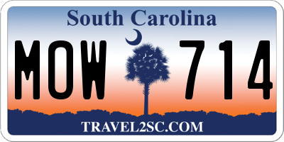 SC license plate MOW714