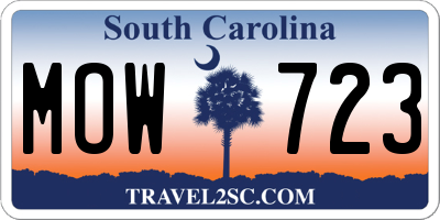 SC license plate MOW723