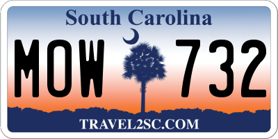 SC license plate MOW732