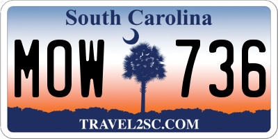 SC license plate MOW736
