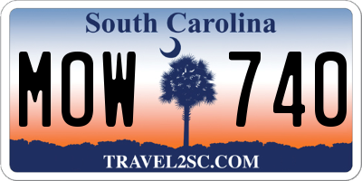 SC license plate MOW740