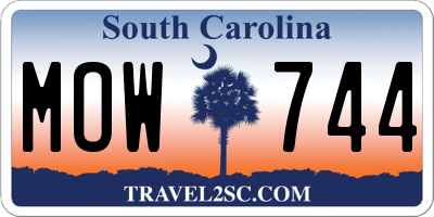 SC license plate MOW744