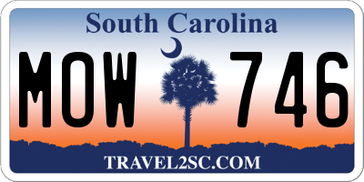 SC license plate MOW746