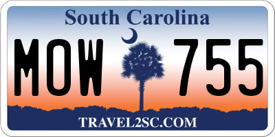 SC license plate MOW755
