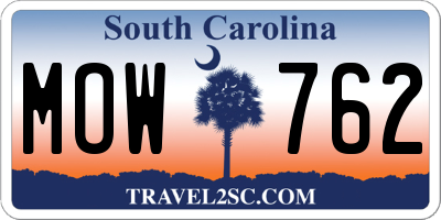 SC license plate MOW762