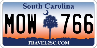SC license plate MOW766