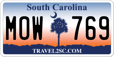 SC license plate MOW769