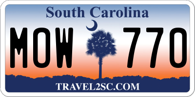 SC license plate MOW770