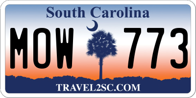 SC license plate MOW773