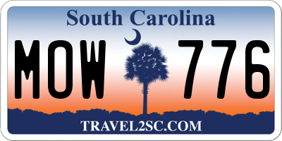 SC license plate MOW776