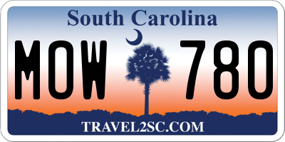 SC license plate MOW780