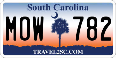 SC license plate MOW782