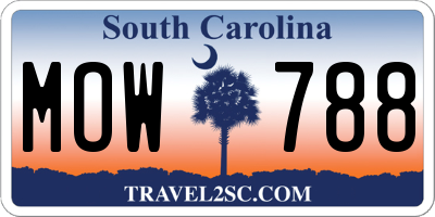 SC license plate MOW788