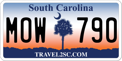 SC license plate MOW790