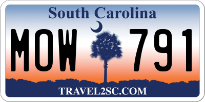 SC license plate MOW791