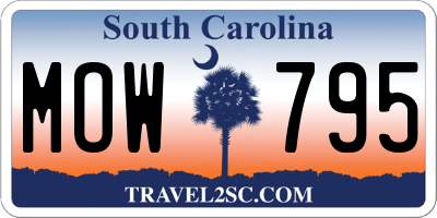 SC license plate MOW795