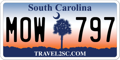 SC license plate MOW797