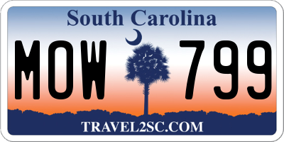 SC license plate MOW799