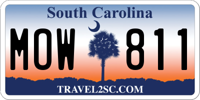 SC license plate MOW811