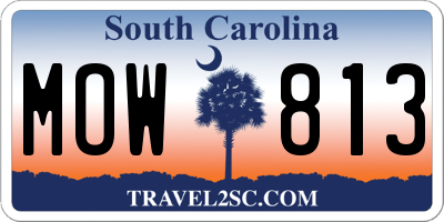 SC license plate MOW813