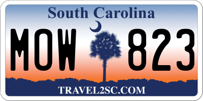 SC license plate MOW823