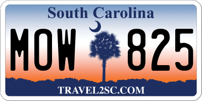 SC license plate MOW825