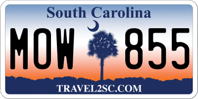 SC license plate MOW855