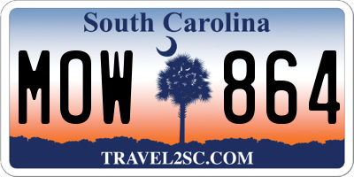 SC license plate MOW864