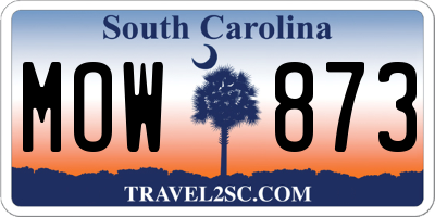 SC license plate MOW873