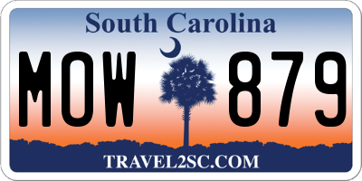 SC license plate MOW879
