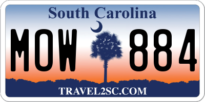 SC license plate MOW884