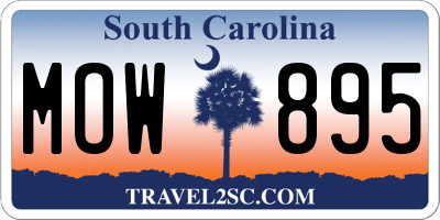 SC license plate MOW895