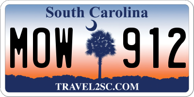 SC license plate MOW912