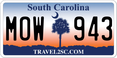 SC license plate MOW943