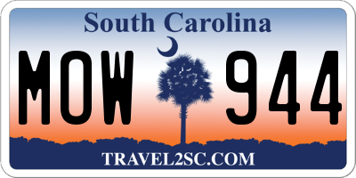 SC license plate MOW944