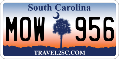 SC license plate MOW956