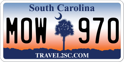 SC license plate MOW970