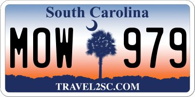 SC license plate MOW979