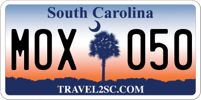 SC license plate MOX050