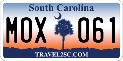 SC license plate MOX061