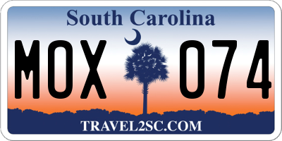 SC license plate MOX074