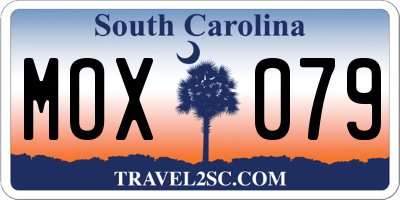 SC license plate MOX079