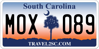 SC license plate MOX089