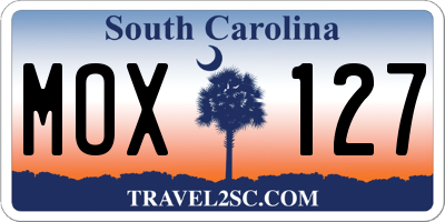 SC license plate MOX127