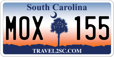 SC license plate MOX155