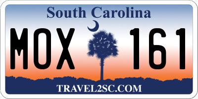 SC license plate MOX161
