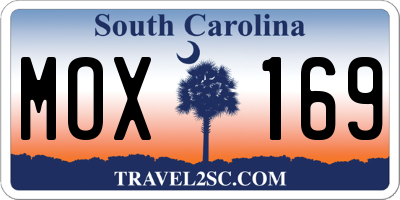 SC license plate MOX169