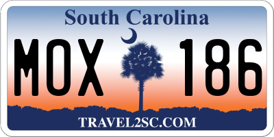 SC license plate MOX186