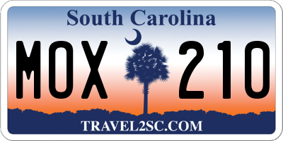 SC license plate MOX210